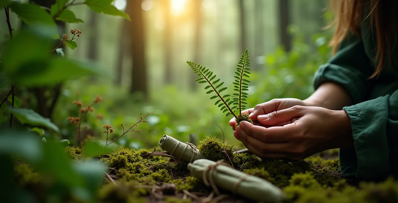 Forêt nourricière montrant les plantes médicinales traditionnelles utilisées par les Premières Nations du Québec