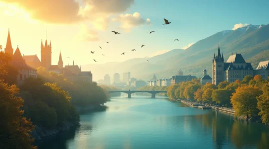 Mosaïque visuelle du label UNESCO patrimoine mondial avec monuments de Montréal et du Québec, représentant l'intersection entre conservation culturelle et transformation urbaine