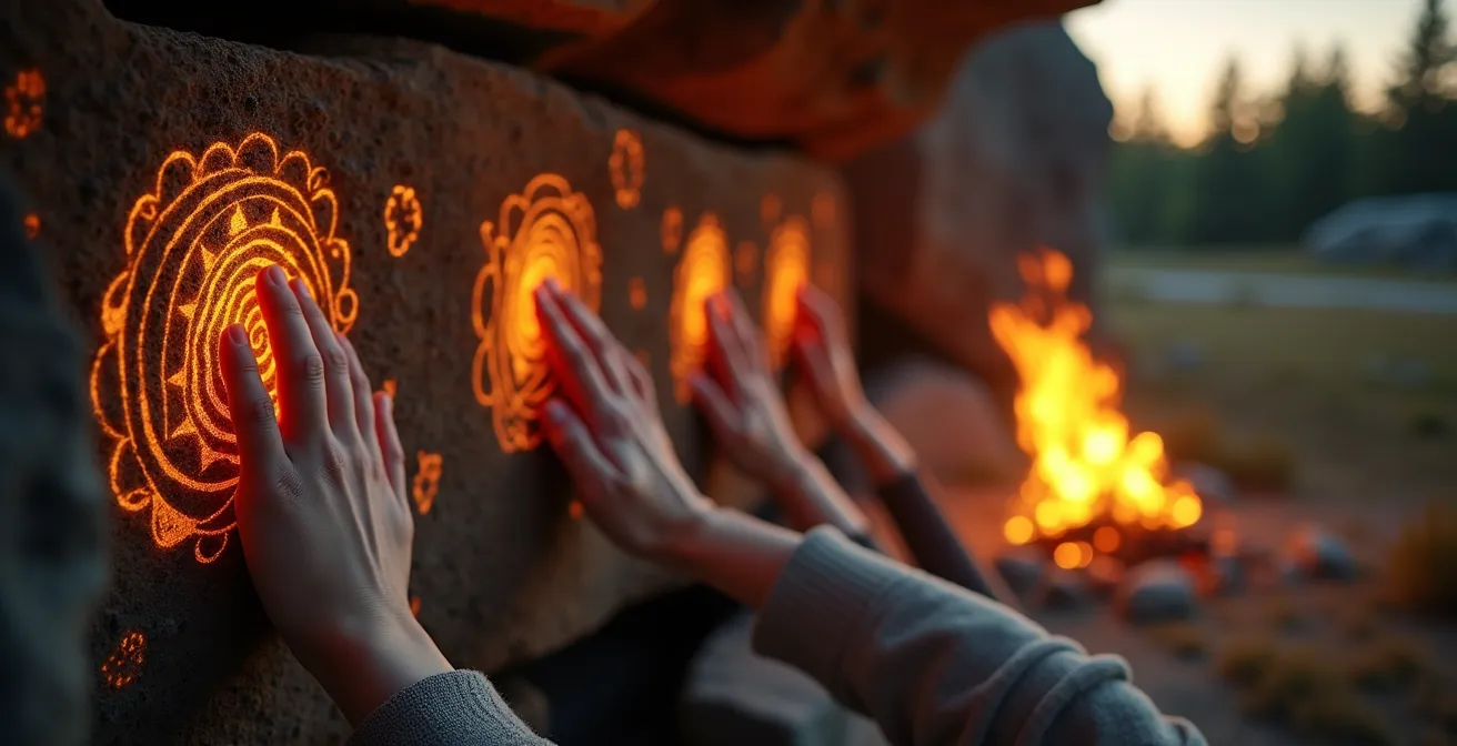 Rencontre respectueuse entre visiteurs et traditions autochtones sacrées du Quebec