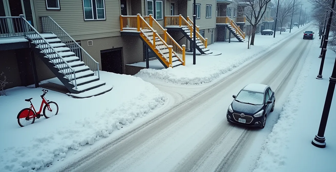 Métaphore visuelle de la décorrélation des actifs illustrée par différents moyens de transport montréalais