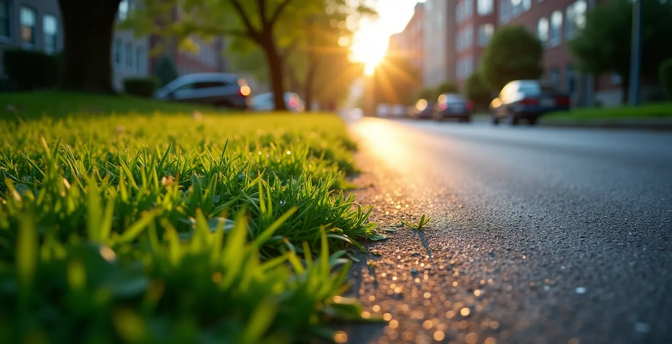 Comparaison thermique entre un parc verdoyant et une rue asphaltée adjacente à Montréal